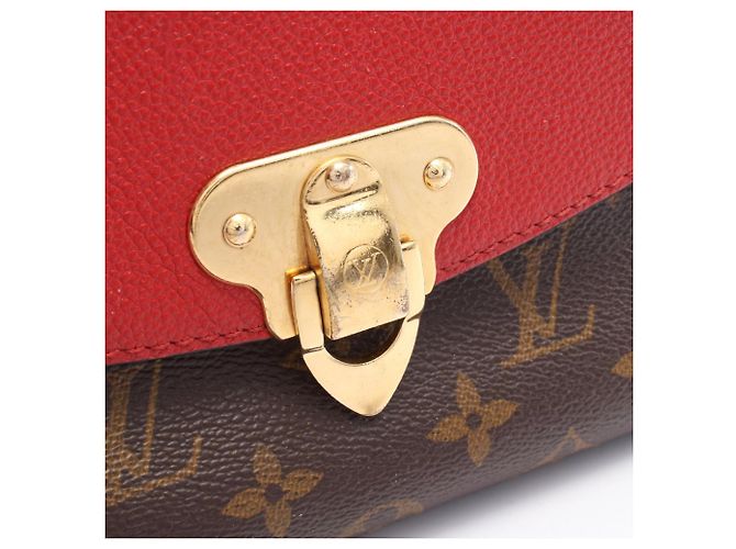 Louis Vuitton Saint Placido Monogram Cerise Shoulder Bag Brown Red - view 6