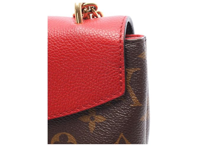 Louis Vuitton Saint Placido Monogram Cerise Shoulder Bag Brown Red - view 8