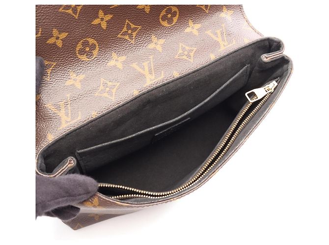 Borsa a tracolla Louis Vuitton Saint Placido Monogram Noir Marrone Nero - vista 3