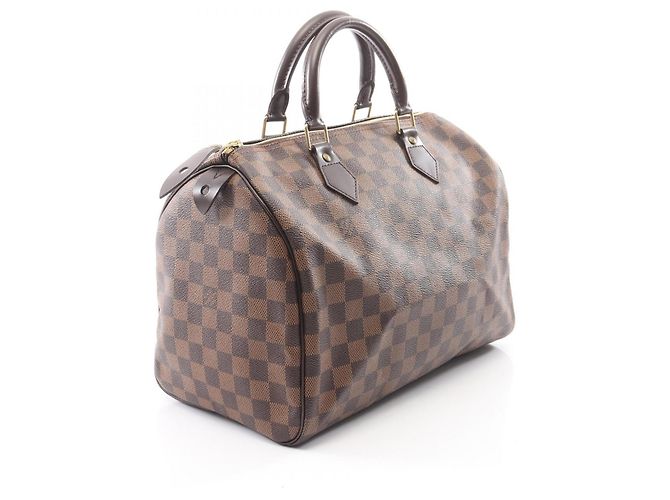 Borsa Louis Vuitton Speedy 30 Damier Ebene Marrone - vista 2