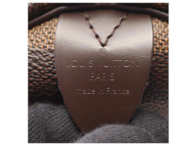 Borsa Louis Vuitton Speedy 30 Damier Ebene Marrone - vista 4