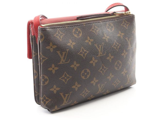 Borsa a tracolla Louis Vuitton Twice Twin Set Monogram Aurore Marrone Rosa - vista 2