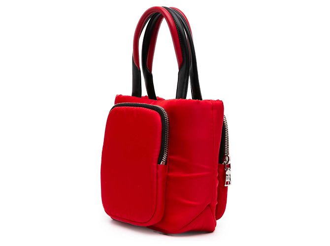 Prada Tote Cargo Small in Tessuto Rosso con Tasche - vista 2