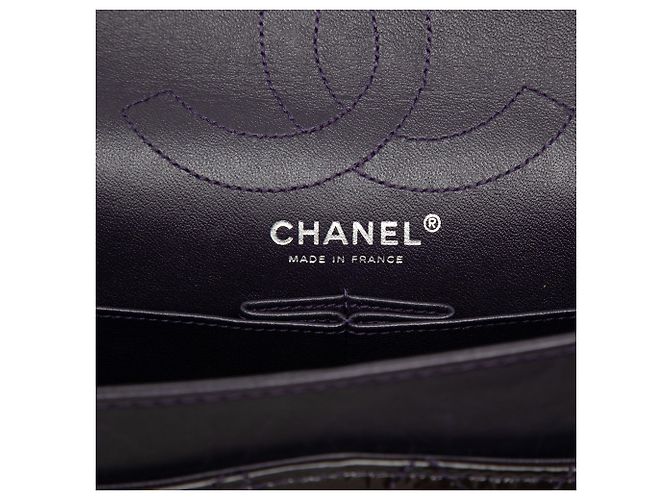 Chanel Purple Quilted Crinkled Patent Reissue 2.55 Double Flap 226 Porpora - vista 5