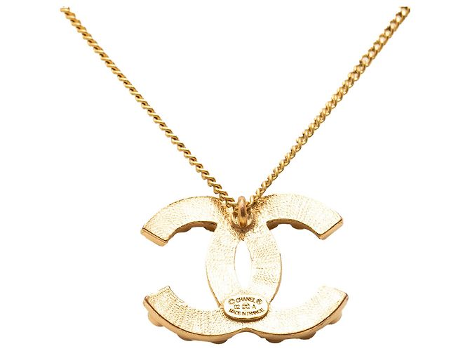 Collana con pendente borchiato Chanel Gold CC placcato oro D'oro - vista 3