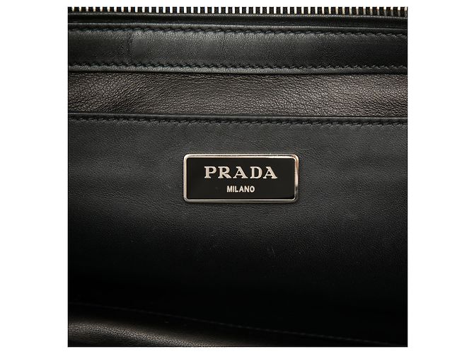 Borsa Satchel Prada in vitello City nera con doppia tasca Nero - vista 5
