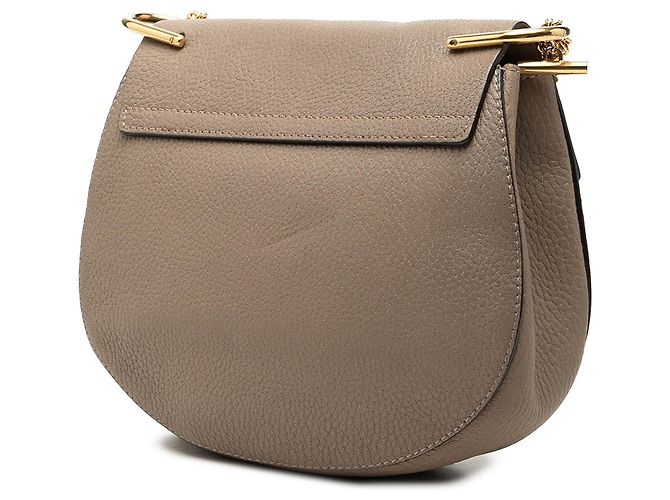 Chloé Drew Crossbody in pelle di vitello grana grossa marrone Small Taupe - vista 2