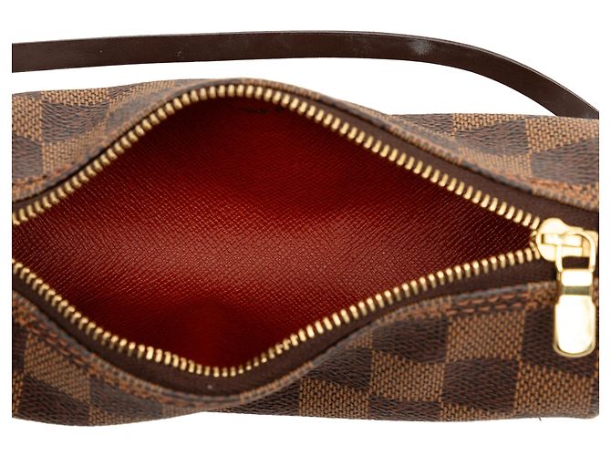 Louis Vuitton Brown Damier Ebene Papillon Pochette Marrone - vista 4