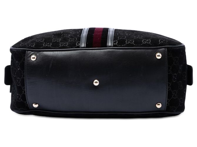 Borsa a mano Gucci Black GG Suede Web Dome Nero - vista 3