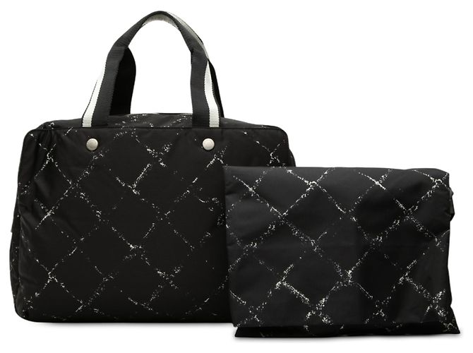Borsa a mano Chanel Black Old Travel Line Nylon Nero - vista 7