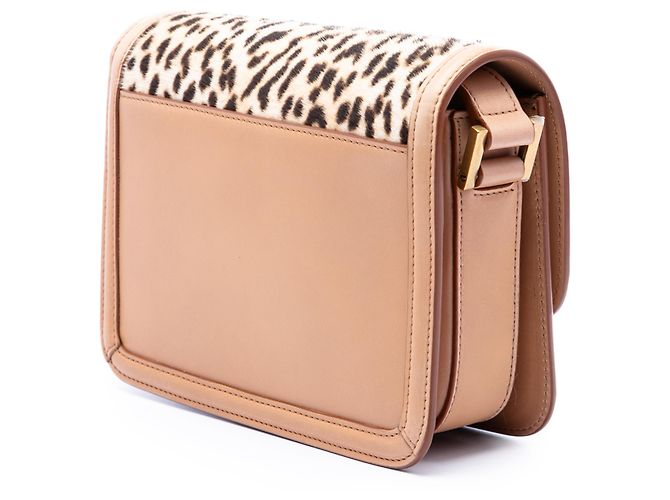 Bolsa Solferino Saint Laurent Small em couro de bezerro bege com estampa de leopardo com caixa - vista 2