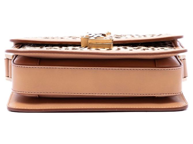 Bolsa Solferino Saint Laurent Small em couro de bezerro bege com estampa de leopardo com caixa - vista 3