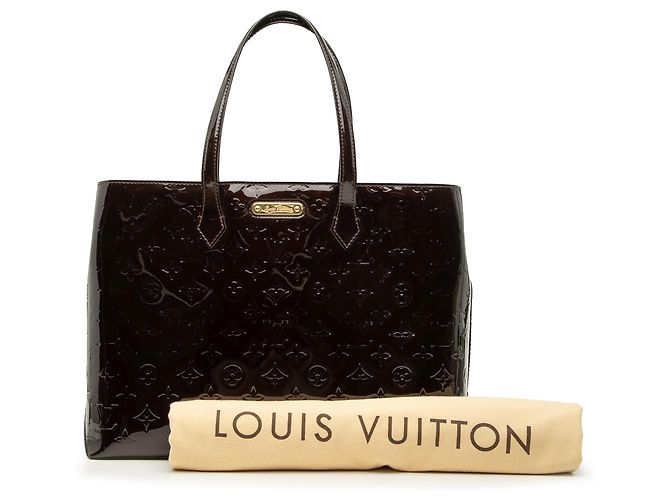 Louis Vuitton Purple Monogram Vernis Wilshire MM Porpora - vista 7