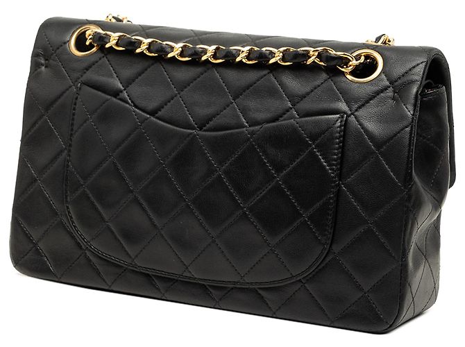Chanel Black Small Classic Lambskin Double Flap Nero - vista 2