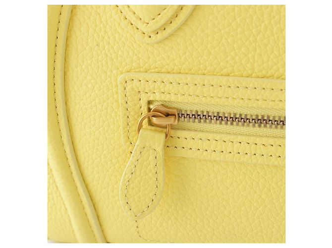 Céline Celine Yellow Nano Grained Calfskin Luggage Tote Giallo - vista 10