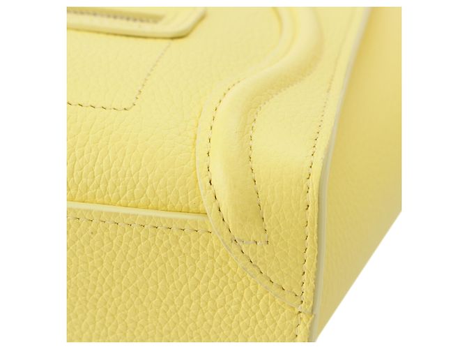 Céline Celine Yellow Nano Grained Calfskin Luggage Tote Giallo - vista 11