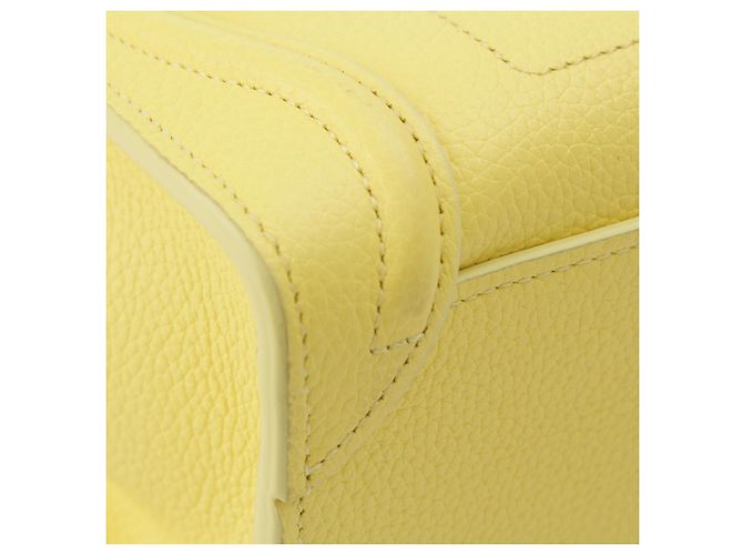 Céline Celine Yellow Nano Grained Calfskin Luggage Tote Giallo - vista 13