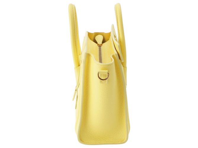 Céline Celine Yellow Nano Grained Calfskin Luggage Tote Giallo - vista 3