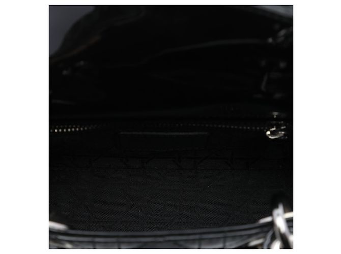 Dior Black Mini Patent Cannage Lady Dior Nero - vista 4