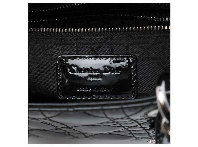 Dior Black Mini Patent Cannage Lady Dior Nero - vista 5