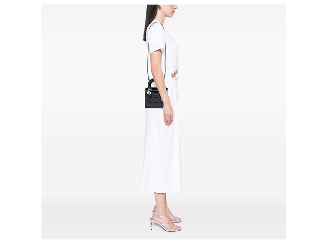 Dior Black Mini Patent Cannage Lady Dior Nero - vista 6
