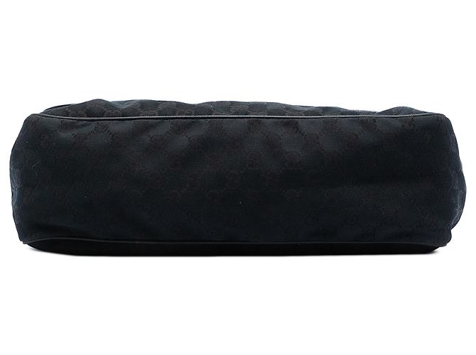 Borsa a tracolla con patta Gucci in tela GG nera con banda Web Nero - vista 3