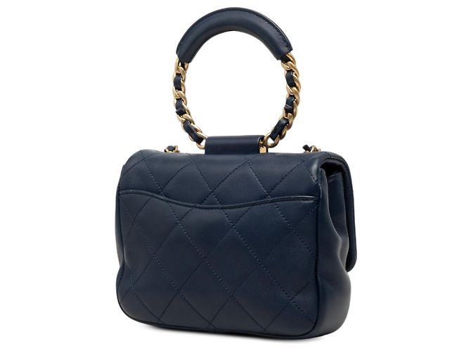 Chanel Blue Mini Quilted Lambskin In The Loop Flap Blu navy - vista 2