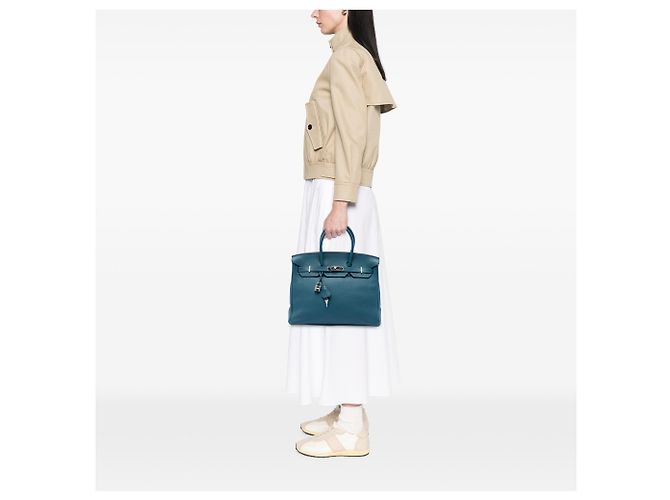 Hermès Blue Clemence Birkin Retourne 35 - vista 6