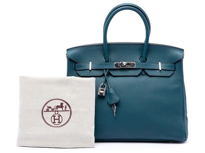 Hermès Blue Clemence Birkin Retourne 35 - vista 7