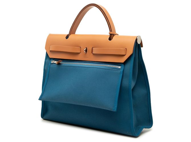 Hermès Blue Toile Herbag Zip 31 Blau - Ansicht 2