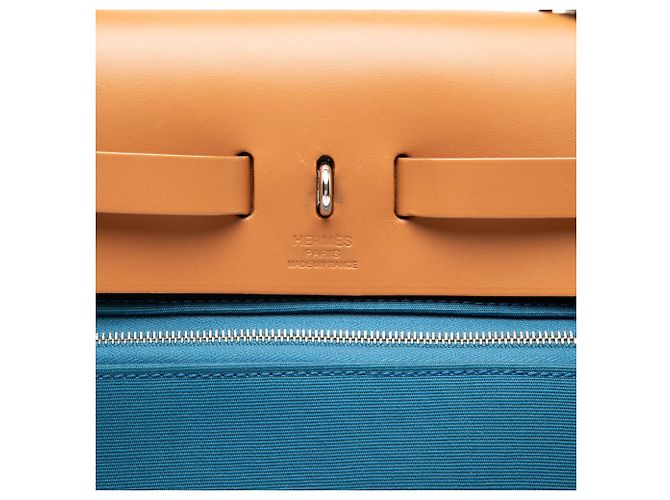 Hermès Blue Toile Herbag Zip 31 Blau - Ansicht 5