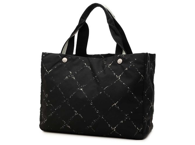 Borsa Tote Chanel Black Old Travel Line Nylon Nero - vista 2