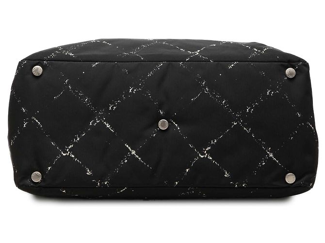 Borsa Tote Chanel Black Old Travel Line Nylon Nero - vista 3