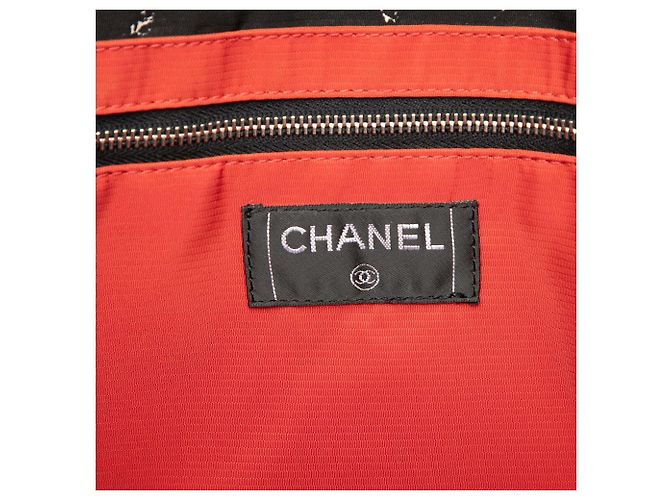 Borsa Tote Chanel Black Old Travel Line Nylon Nero - vista 5
