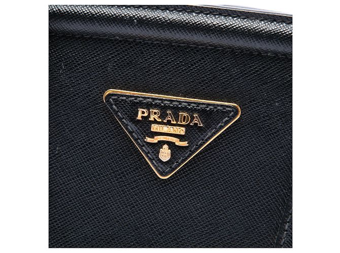 Borsa Satchel Prada Black Saffiano Lux Parabole Nero - vista 5