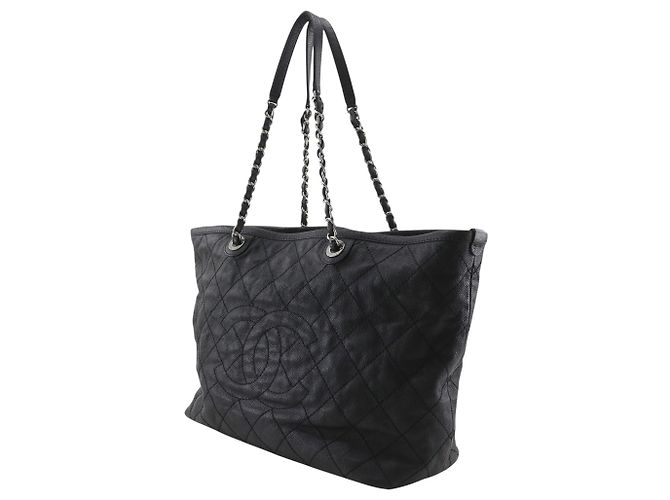 Borsa Shopping Daily Chanel Medium Quilted Caviar Nera Nero - vista 15