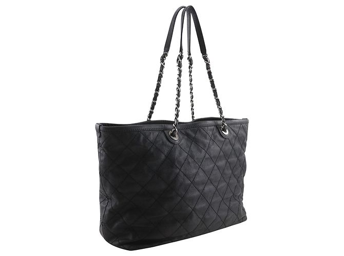 Borsa Shopping Daily Chanel Medium Quilted Caviar Nera Nero - vista 2