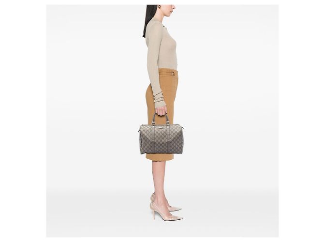 Borsa Boston Gucci Joy Medium GG Supreme Beige - vista 5