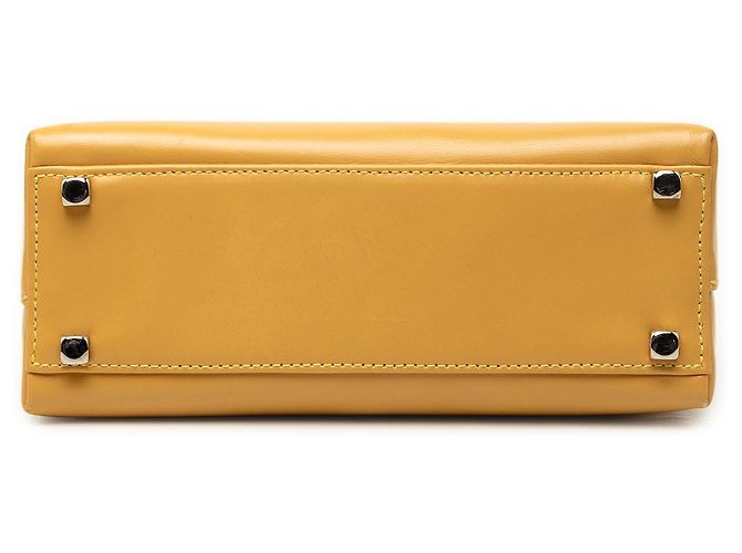 Salvatore Ferragamo Borsa Ferragamo Gancini in pelle gialla Giallo - vista 3
