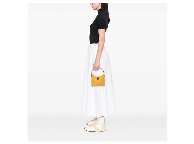 Salvatore Ferragamo Borsa Ferragamo Gancini in pelle gialla Giallo - vista 6