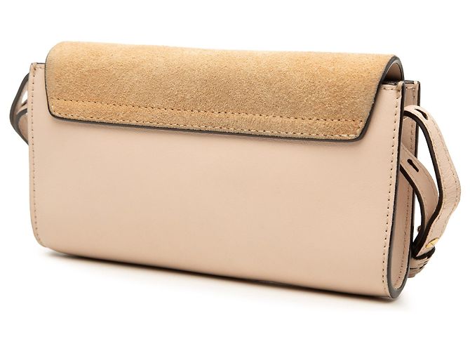 Chloé Mini Borsa a Tracolla Faye in Vitello e Camoscio Marrone con Catena Beige - vista 2