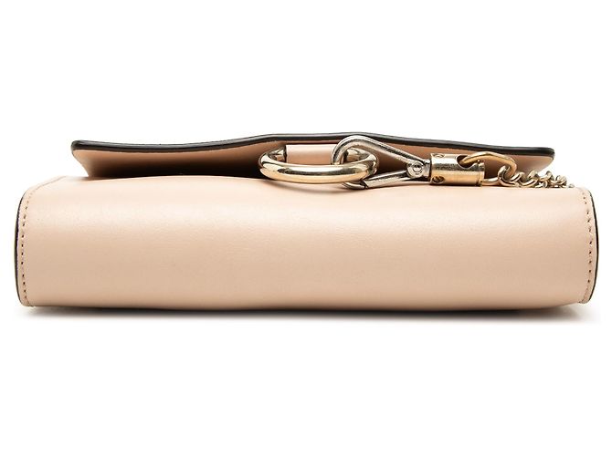 Chloé Mini Borsa a Tracolla Faye in Vitello e Camoscio Marrone con Catena Beige - vista 3