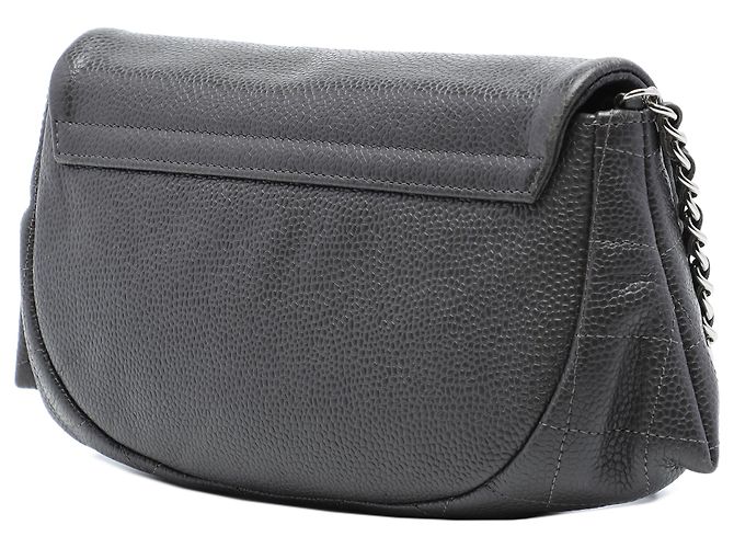 Chanel Gray CC Caviar Half Moon Wallet on Chain Marrone Grigio antracite - vista 2