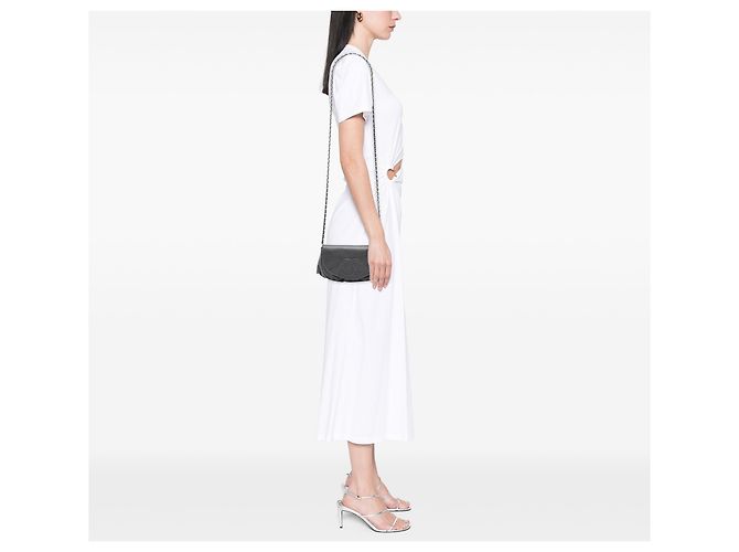 Chanel Gray CC Caviar Half Moon Wallet on Chain Marrone Grigio antracite - vista 6