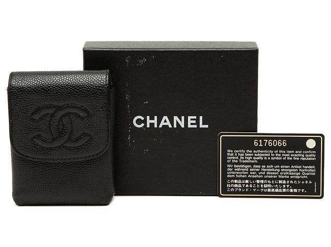 Pitillera Chanel Black CC Caviar Negro - vista 7