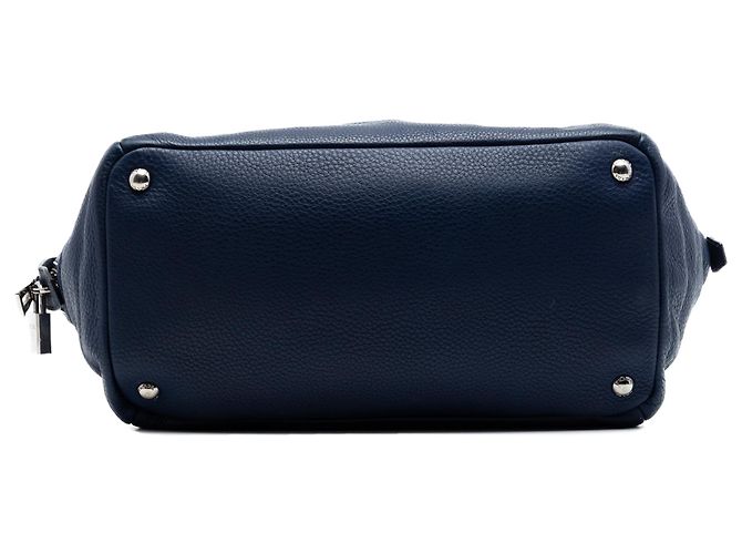 Borsa Satchel Prada Blue Vitello Daino con Doppio Manico - vista 3