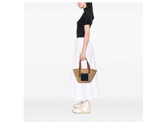 LOEWE Small Raffia Anagram Basket Tote in Beige - Ansicht 6