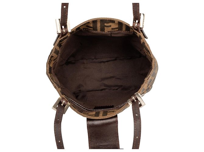 Borsa a tracolla Fendi Brown Zucca Canvas Marrone - vista 4