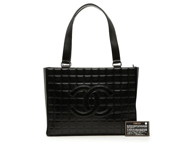 Chanel Black CC Chocolate Bar Lammleder Tote Schwarz - Ansicht 7