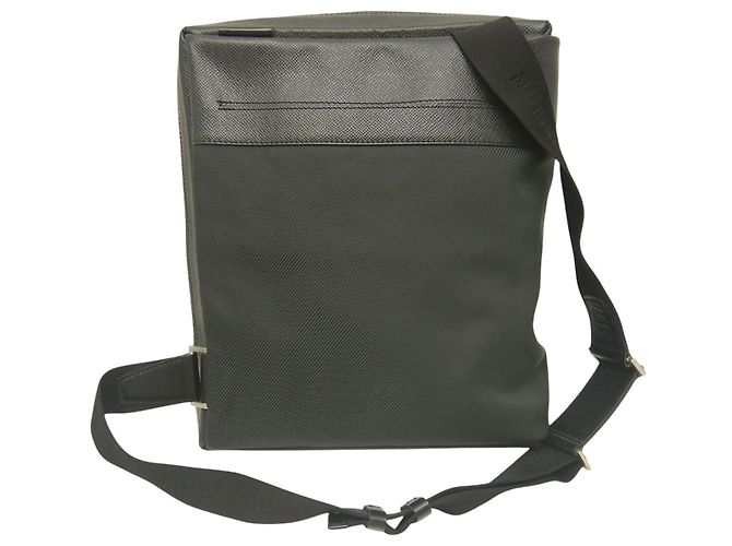 Louis Vuitton Gray Bicolor Taiga and Canvas Beluga Marrone Verde scuro - vista 2